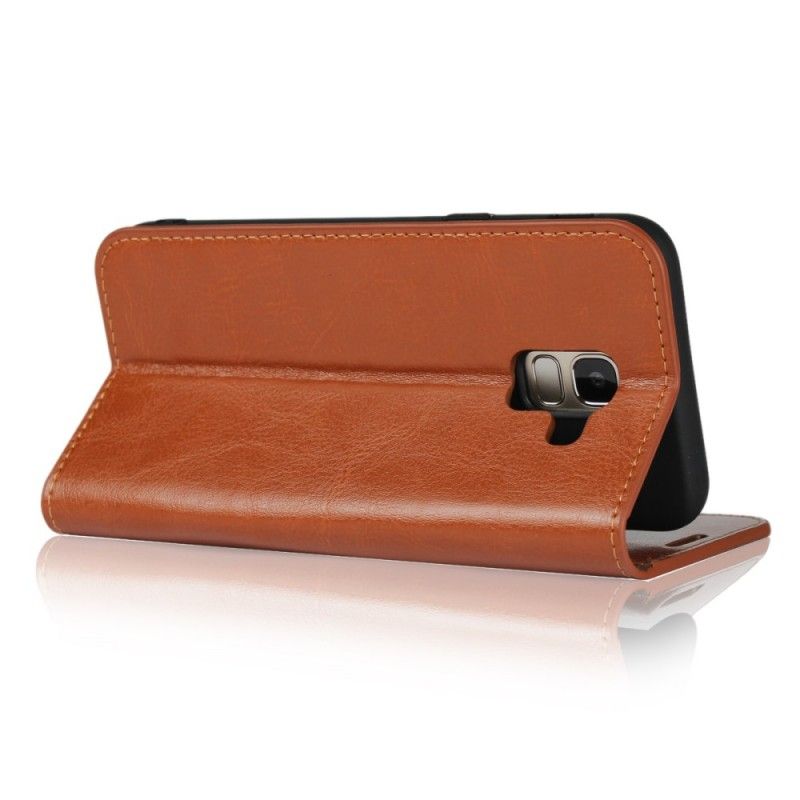 Folio-hoesje voor Samsung Galaxy J6 Bruin Zwart Oud Kunstleer