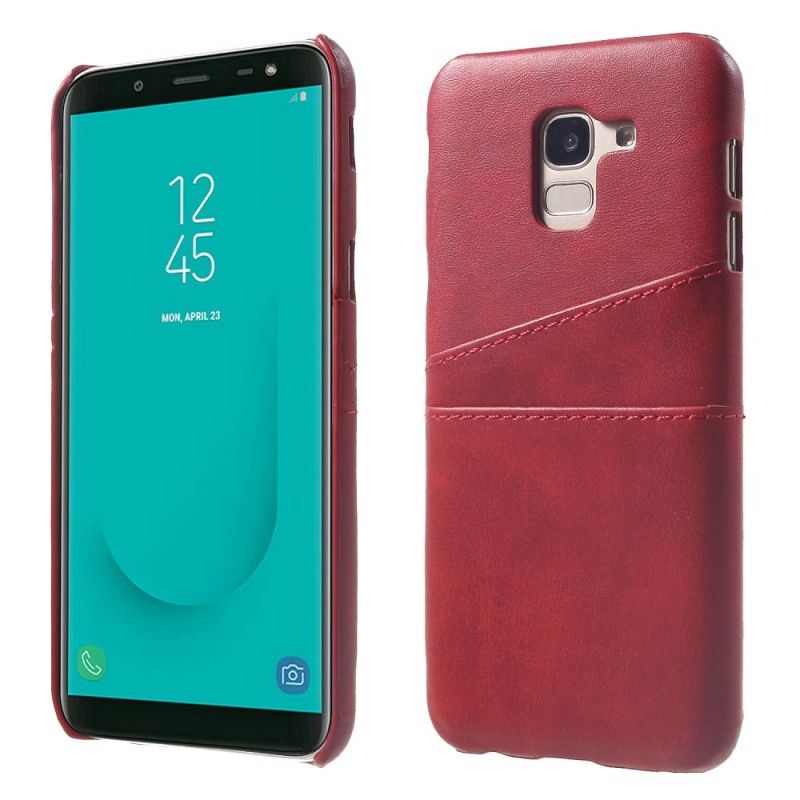Hoesje Samsung Galaxy J6 Grijs Zwart Kaarthouder