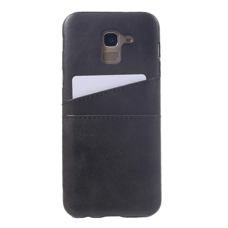 Hoesje Samsung Galaxy J6 Grijs Zwart Kaarthouder