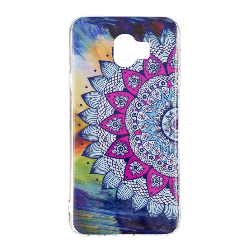 Hoesje Samsung Galaxy J6 Telefoonhoesje Fluorescerende Mandala