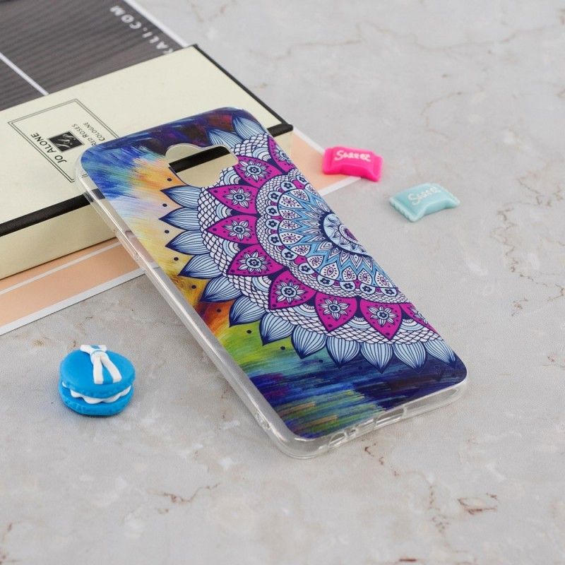 Hoesje Samsung Galaxy J6 Telefoonhoesje Fluorescerende Mandala