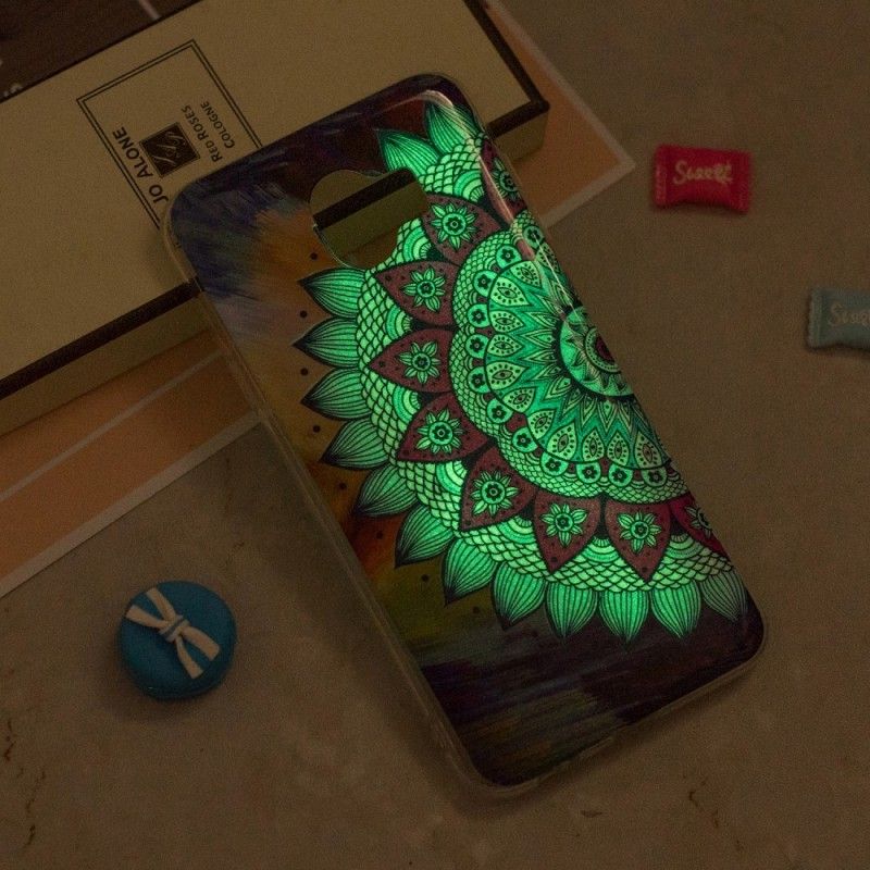 Hoesje Samsung Galaxy J6 Telefoonhoesje Fluorescerende Mandala