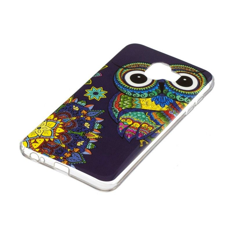 Hoesje Samsung Galaxy J6 Telefoonhoesje Fluorescerende Mandala-Uil