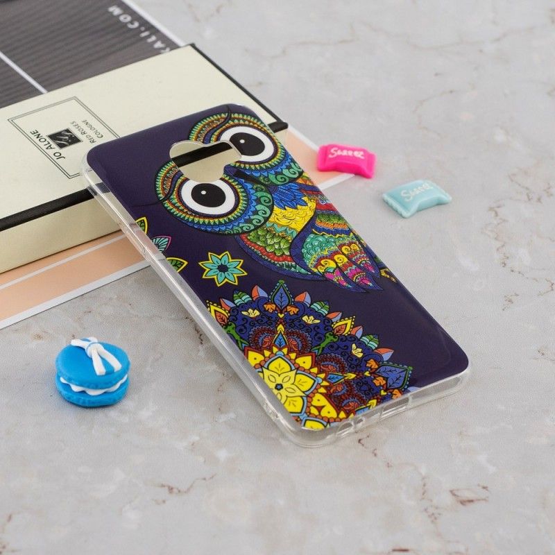 Hoesje Samsung Galaxy J6 Telefoonhoesje Fluorescerende Mandala-Uil