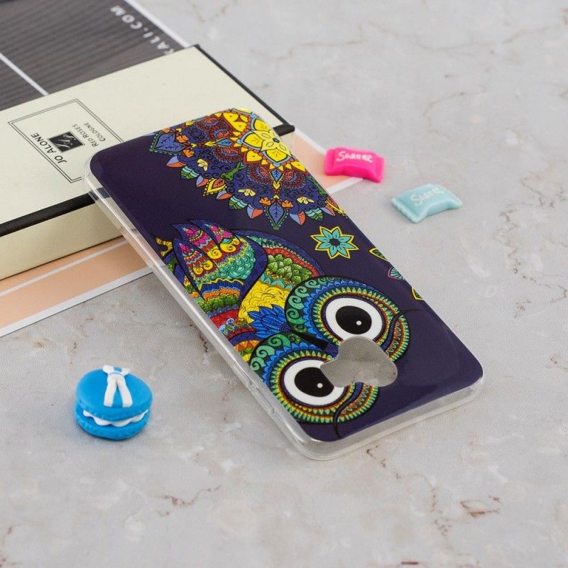 Hoesje Samsung Galaxy J6 Telefoonhoesje Fluorescerende Mandala-Uil