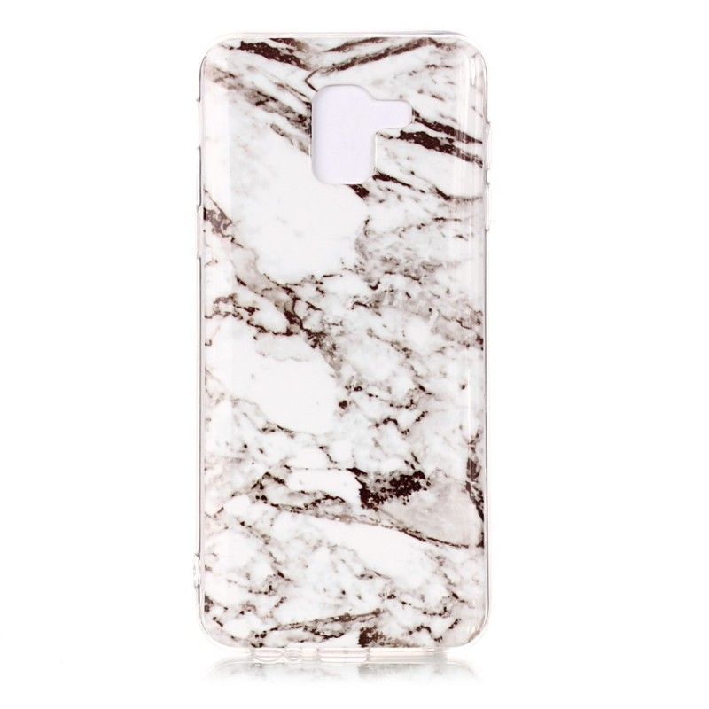 Hoesje Samsung Galaxy J6 Wit Zwart Marmer