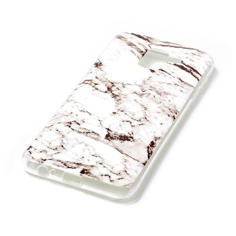 Hoesje Samsung Galaxy J6 Wit Zwart Marmer