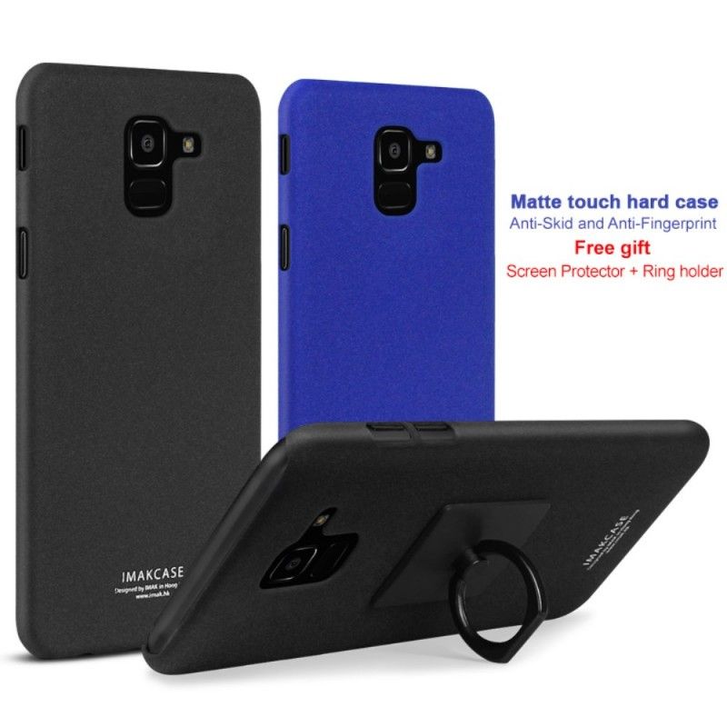 Hoesje voor Samsung Galaxy J6 Donkerblauw Zwart Ring