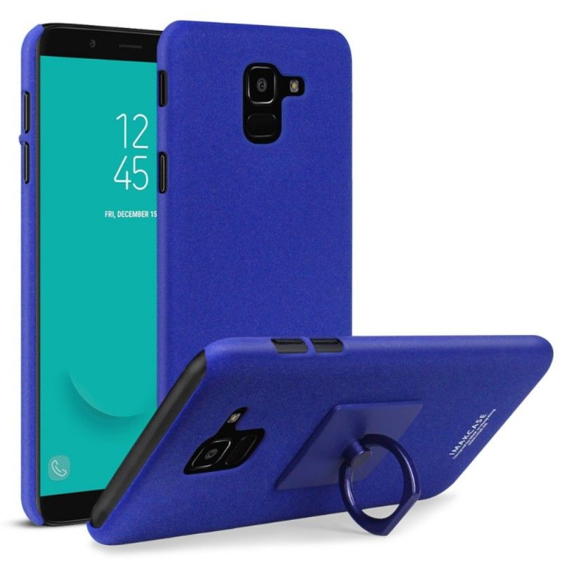 Hoesje voor Samsung Galaxy J6 Donkerblauw Zwart Ring