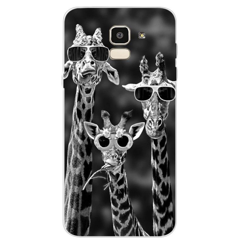 Hoesje voor Samsung Galaxy J6 Giraffen Met Bril