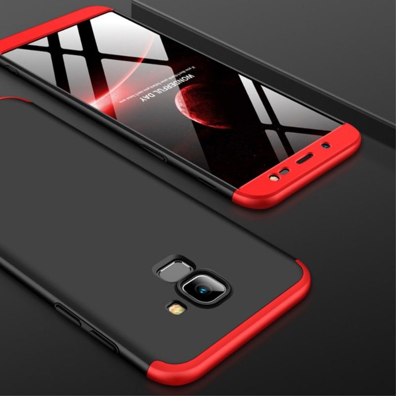 Hoesje voor Samsung Galaxy J6 Rood Zwart Afneembare Gkk