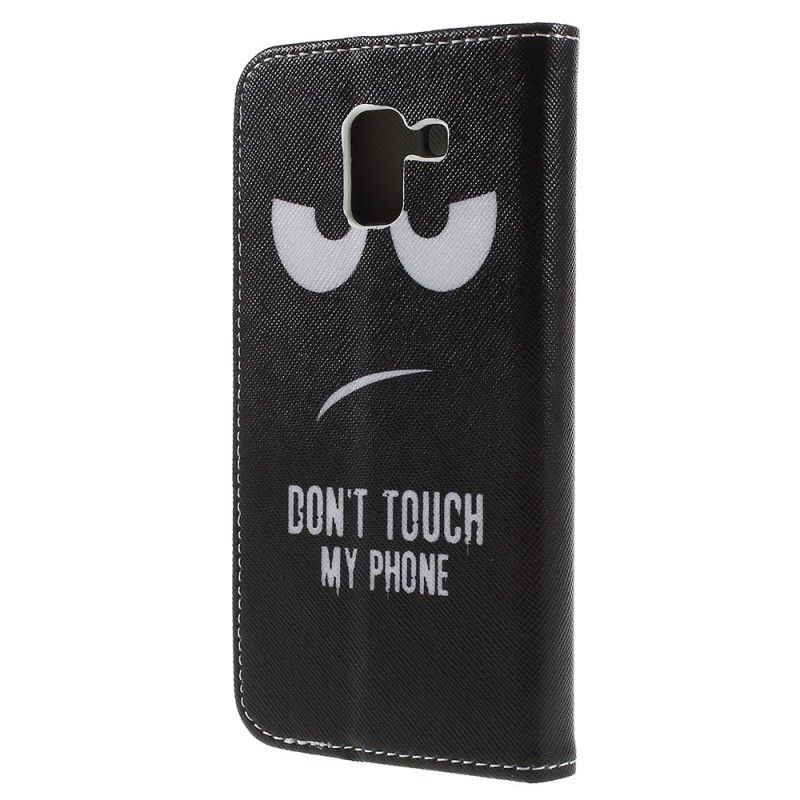 Leren Hoesje Samsung Galaxy J6 Raak Mijn Telefoon Niet Aan