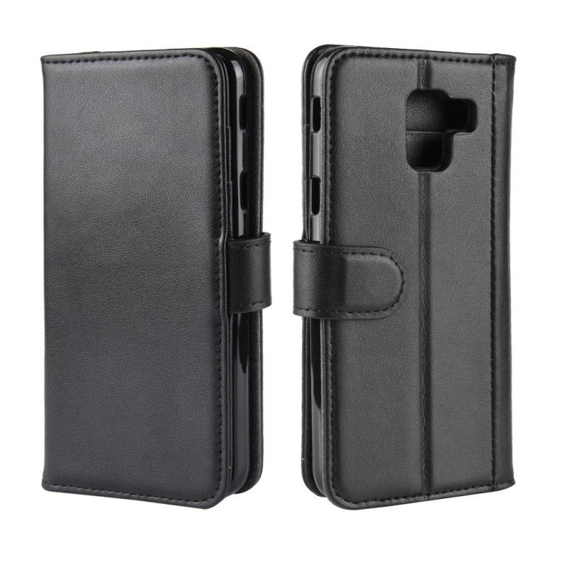 Leren Hoesje voor Samsung Galaxy J6 Bruin Zwart Splitleer