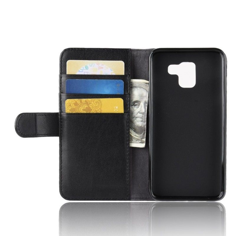 Leren Hoesje voor Samsung Galaxy J6 Bruin Zwart Splitleer