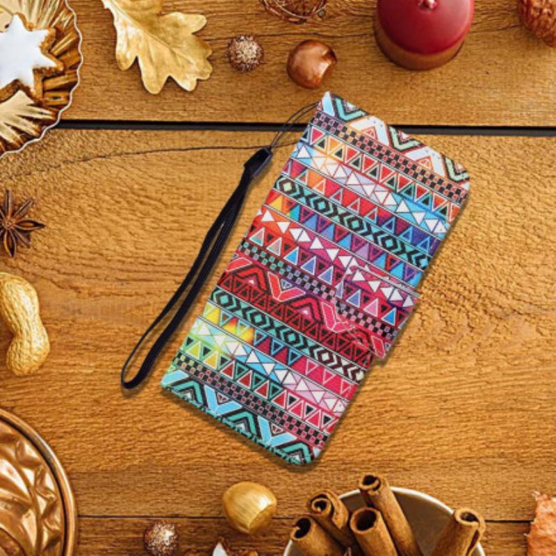 Folio-hoesje Oppo A15 Patchwork Met Riem