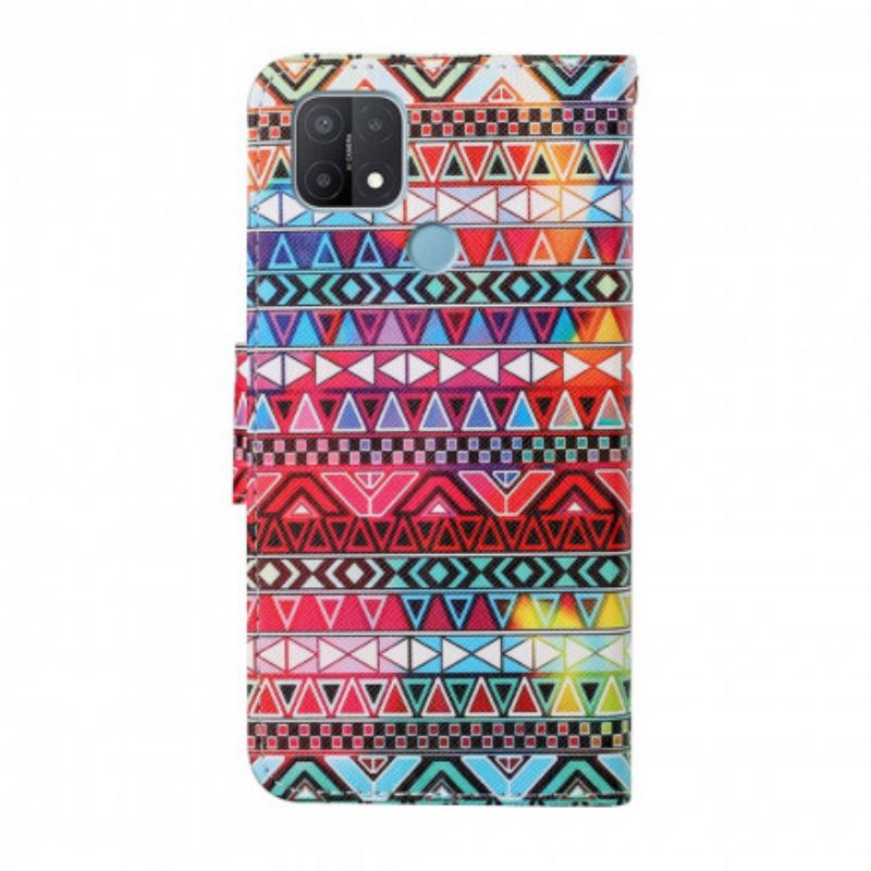 Folio-hoesje Oppo A15 Patchwork Met Riem
