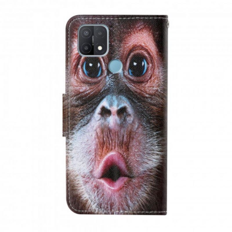 Folio-hoesje Oppo A15 Telefoonhoesje String Aap