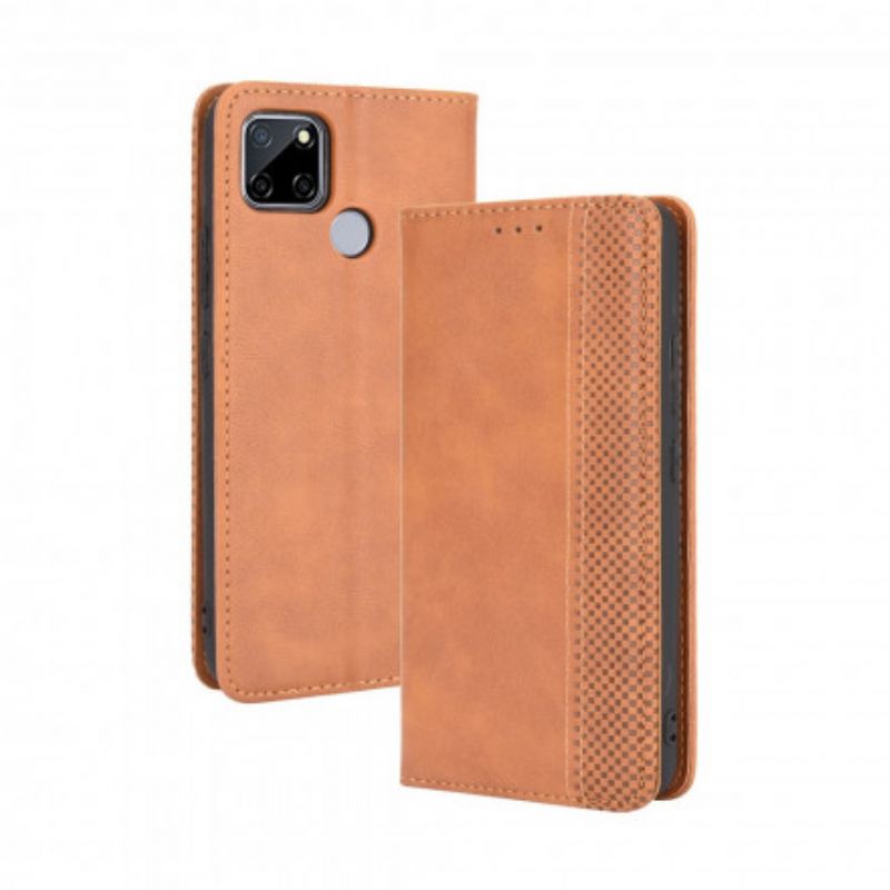 Folio-hoesje Voor Oppo A15 Gestileerd Vintage Leereffect
