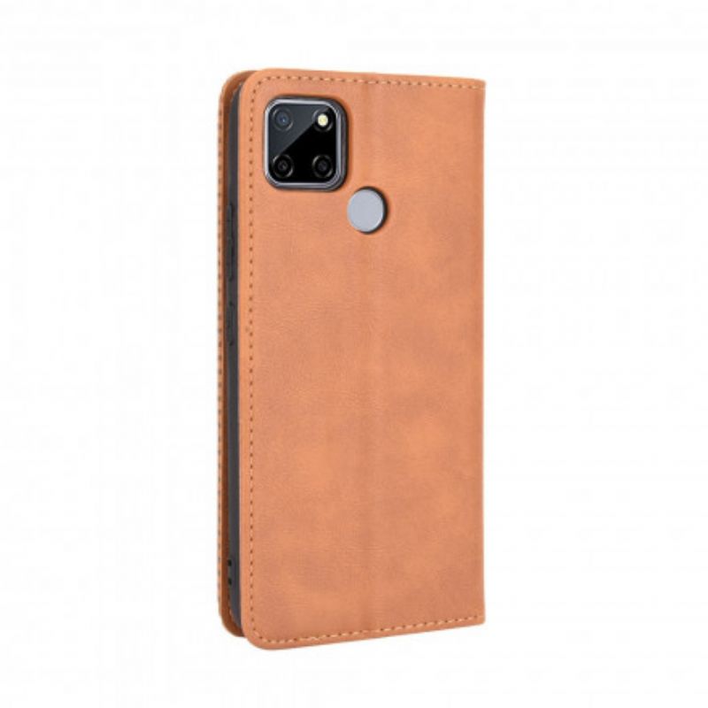 Folio-hoesje Voor Oppo A15 Gestileerd Vintage Leereffect