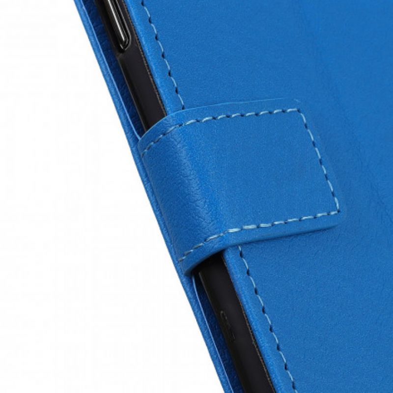 Leren Hoesje Oppo A15 Eenvoudig Glanzend Leereffect