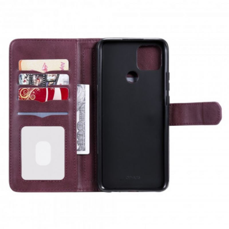 Leren Hoesje Oppo A15 Multifunctionele 10 Kaarthouder Bescherming Hoesje