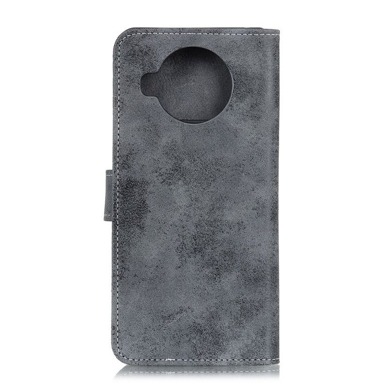 Bescherming Hoesje Xiaomi Mi 10T Lite 5G / Redmi Note 9 Pro 5G Magenta Grijs Vintage Leereffect
