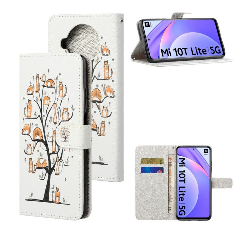 Bescherming Hoesje Xiaomi Mi 10T Lite 5G / Redmi Note 9 Pro 5G Telefoonhoesje Funky String Katten