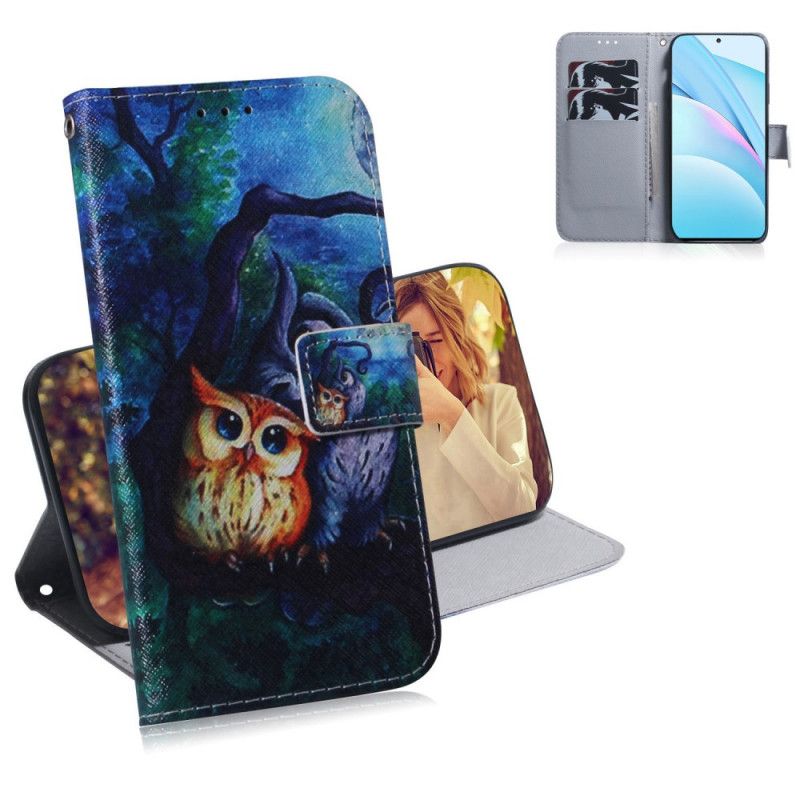 Bescherming Hoesje Xiaomi Mi 10T Lite 5G / Redmi Note 9 Pro 5G Telefoonhoesje Uil Schilderij