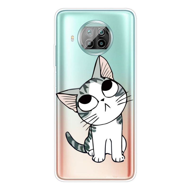 Case Hoesje Xiaomi Mi 10T Lite 5G / Redmi Note 9 Pro 5G Bruin Grijs Telefoonhoesje Charmante Kat