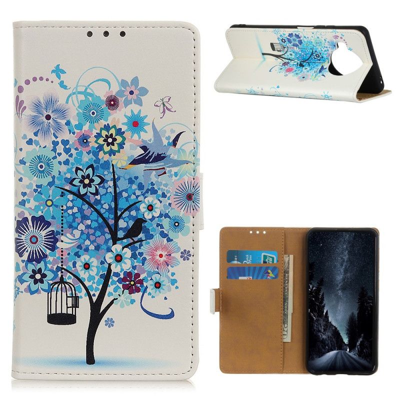 Cover Folio-hoesje Xiaomi Mi 10T Lite 5G / Redmi Note 9 Pro 5G Groen Oranje Telefoonhoesje Bloeiende Boom