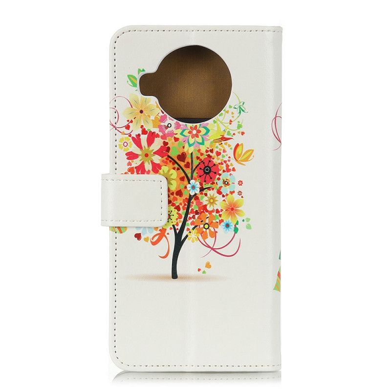 Cover Folio-hoesje Xiaomi Mi 10T Lite 5G / Redmi Note 9 Pro 5G Groen Oranje Telefoonhoesje Bloeiende Boom