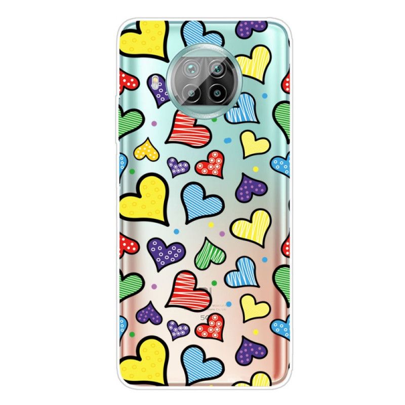 Cover Hoesje Xiaomi Mi 10T Lite 5G / Redmi Note 9 Pro 5G Telefoonhoesje Veelkleurige Harten