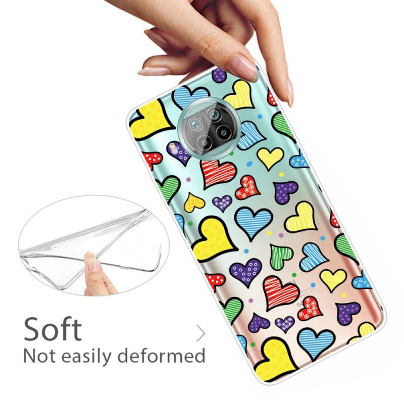Cover Hoesje Xiaomi Mi 10T Lite 5G / Redmi Note 9 Pro 5G Telefoonhoesje Veelkleurige Harten