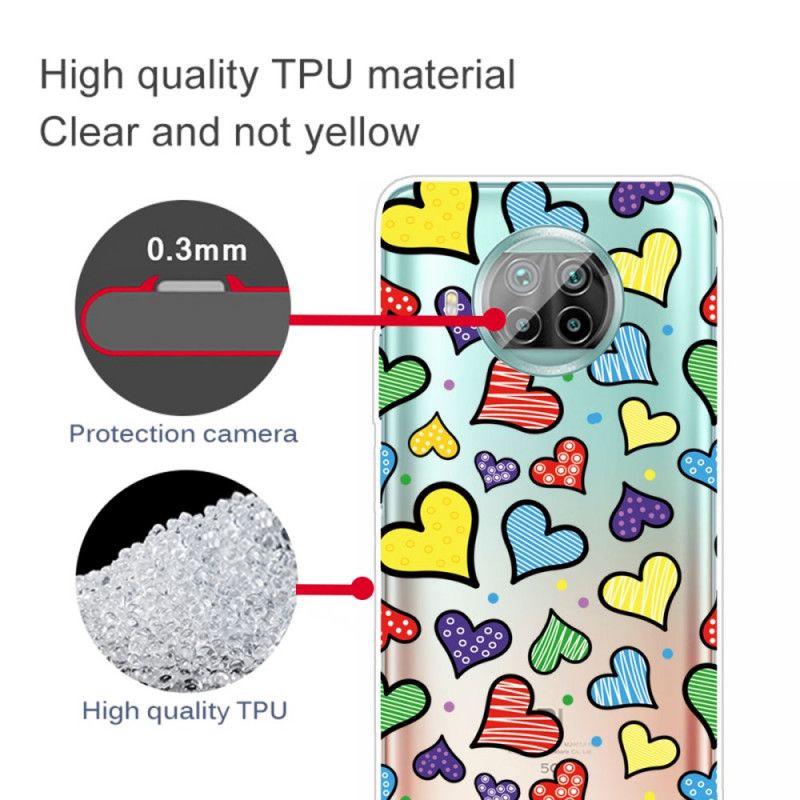 Cover Hoesje Xiaomi Mi 10T Lite 5G / Redmi Note 9 Pro 5G Telefoonhoesje Veelkleurige Harten