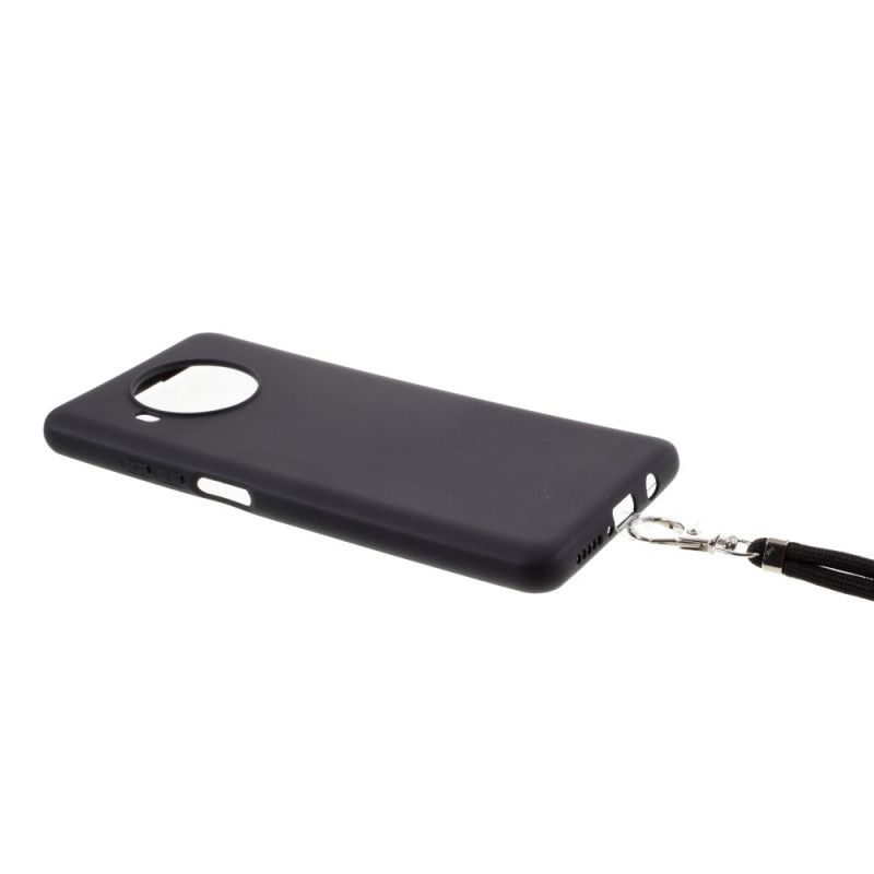 Cover Hoesje Xiaomi Mi 10T Lite 5G / Redmi Note 9 Pro 5G Wit Zwart Telefoonhoesje Siliconen En Koord