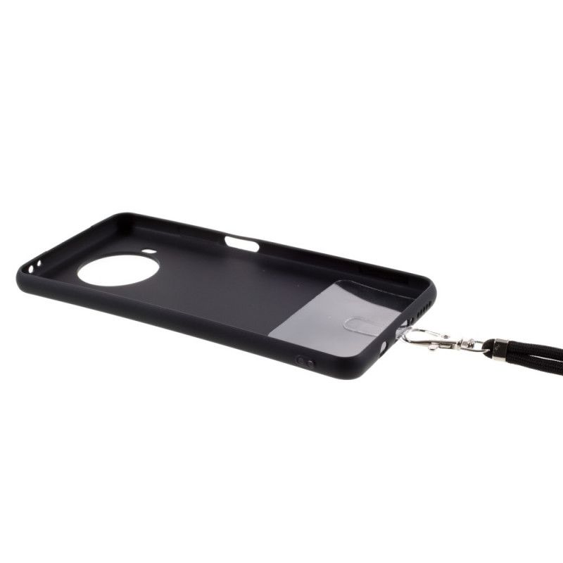 Cover Hoesje Xiaomi Mi 10T Lite 5G / Redmi Note 9 Pro 5G Wit Zwart Telefoonhoesje Siliconen En Koord