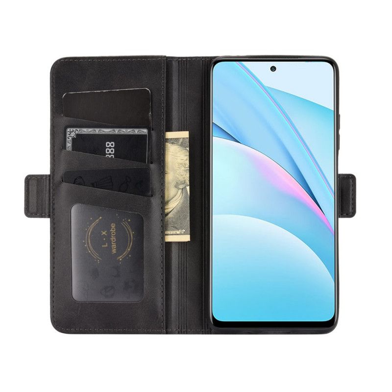 Flip Case Leren Xiaomi Mi 10T Lite 5G / Redmi Note 9 Pro 5G Rood Zwart Dubbele Klep