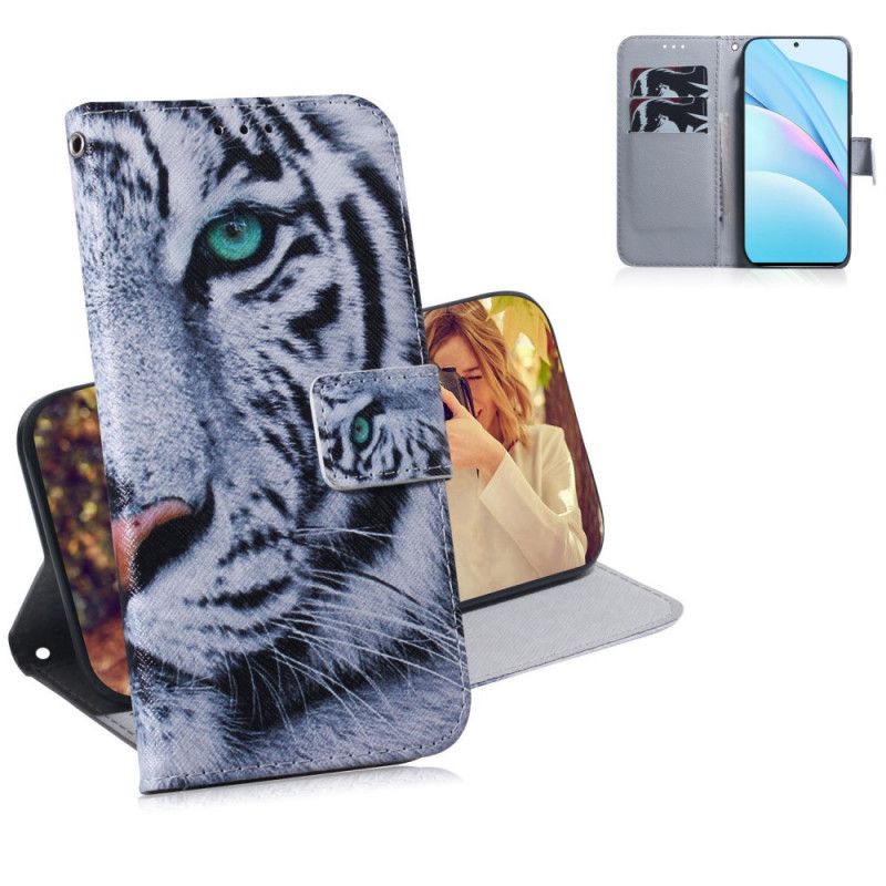 Flip Case Leren Xiaomi Mi 10T Lite 5G / Redmi Note 9 Pro 5G Tijgergezicht