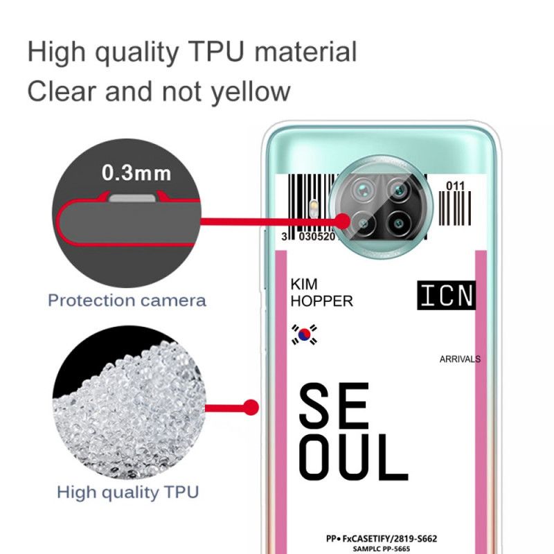 Hoesje voor Xiaomi Mi 10T Lite 5G / Redmi Note 9 Pro 5G Roze Magenta Instapkaart Naar Seoul