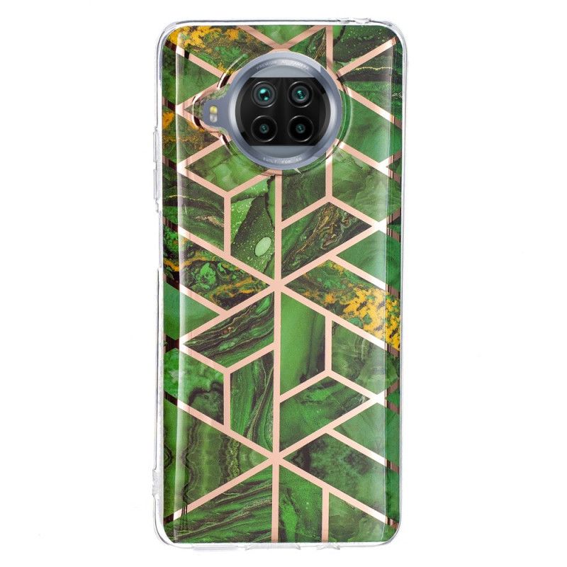 Hoesje Xiaomi Mi 10T Lite 5G / Redmi Note 9 Pro 5G Groen Zwart Geometrie Marmer