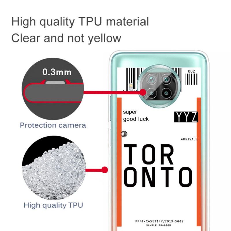 Hoesje Xiaomi Mi 10T Lite 5G / Redmi Note 9 Pro 5G Instapkaart Naar Toronto
