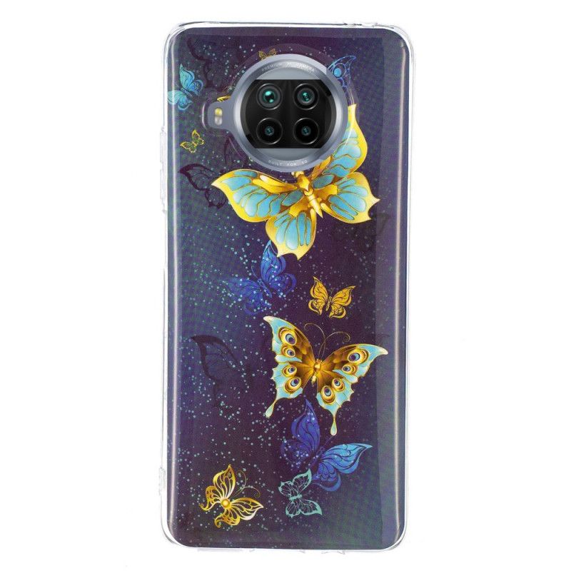Hoesje Xiaomi Mi 10T Lite 5G / Redmi Note 9 Pro 5G Lichtblauw Donkerblauw Serie Fluorescerende Vlinder