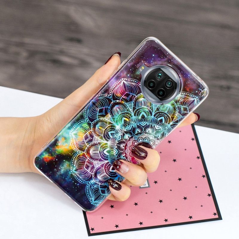 Hoesje Xiaomi Mi 10T Lite 5G / Redmi Note 9 Pro 5G Rood Grijs Fluorescerende Bloemen