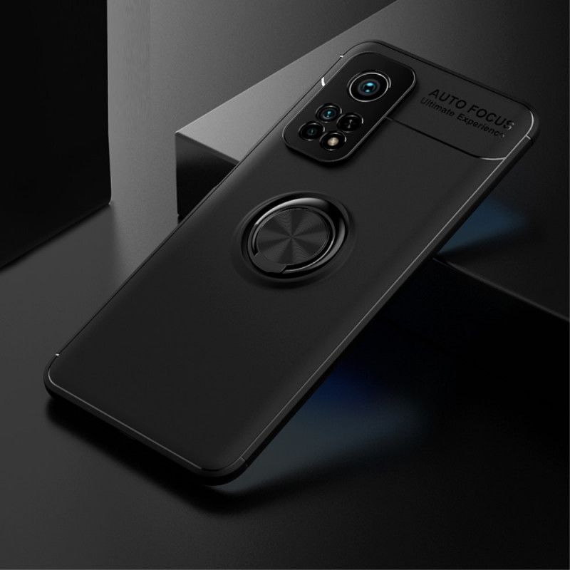 Hoesje Xiaomi Mi 10T Lite 5G / Redmi Note 9 Pro 5G Rood Zwart Roterende Ring