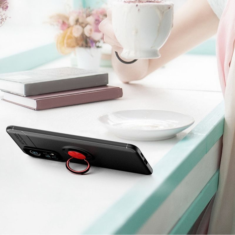 Hoesje Xiaomi Mi 10T Lite 5G / Redmi Note 9 Pro 5G Rood Zwart Roterende Ring