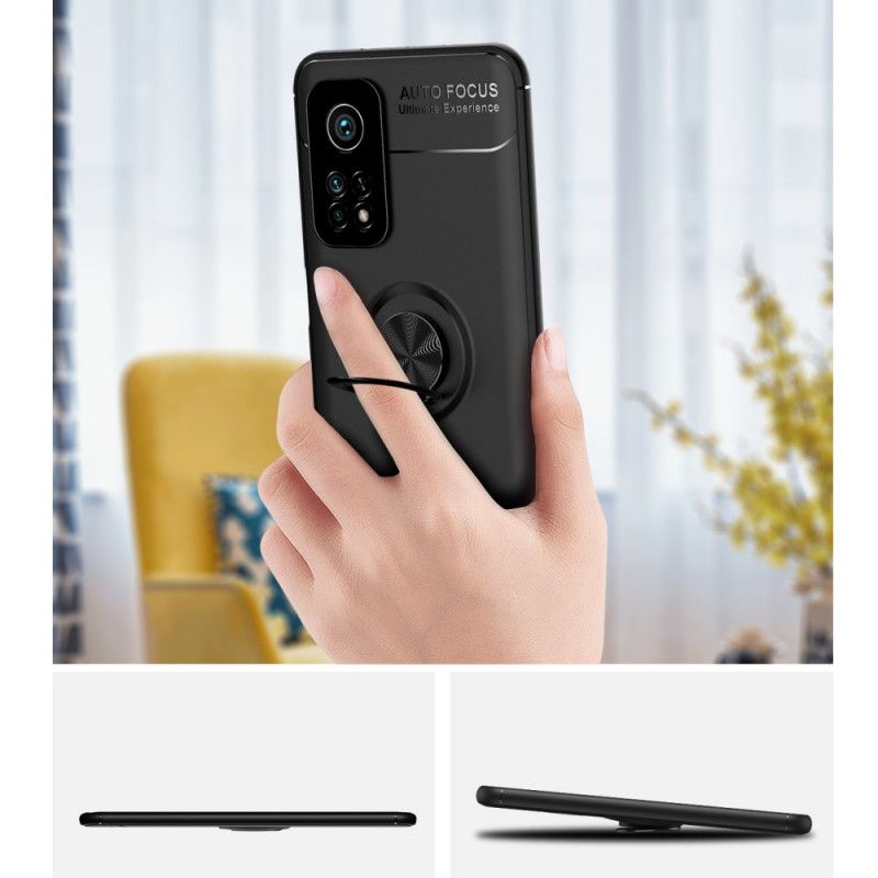 Hoesje Xiaomi Mi 10T Lite 5G / Redmi Note 9 Pro 5G Rood Zwart Roterende Ring
