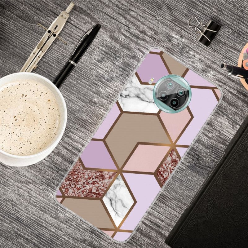 Hoesje Xiaomi Mi 10T Lite 5G / Redmi Note 9 Pro 5G Wit Zwart Geometrie Marmer