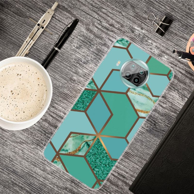 Hoesje Xiaomi Mi 10T Lite 5G / Redmi Note 9 Pro 5G Wit Zwart Geometrie Marmer