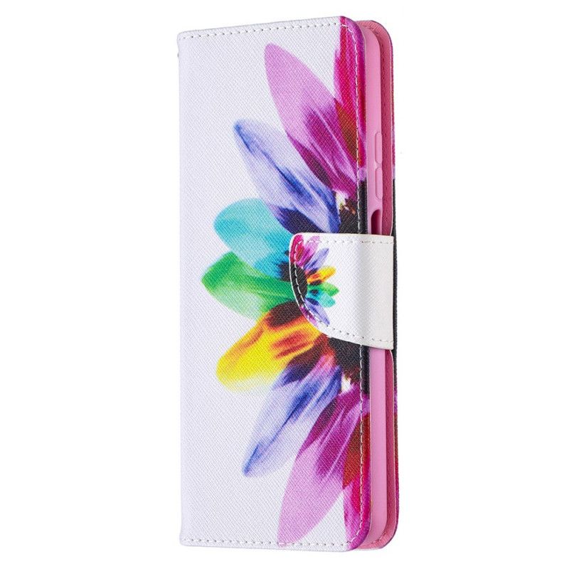 Leren Hoesje voor Xiaomi Mi 10T Lite 5G / Redmi Note 9 Pro 5G Aquarelbloem