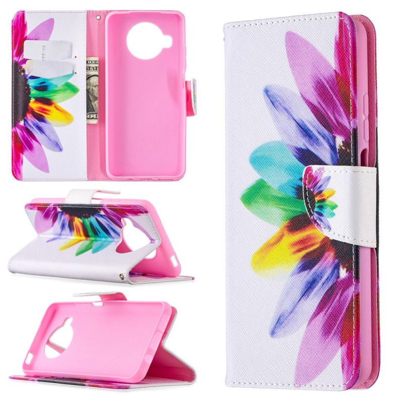 Leren Hoesje voor Xiaomi Mi 10T Lite 5G / Redmi Note 9 Pro 5G Aquarelbloem